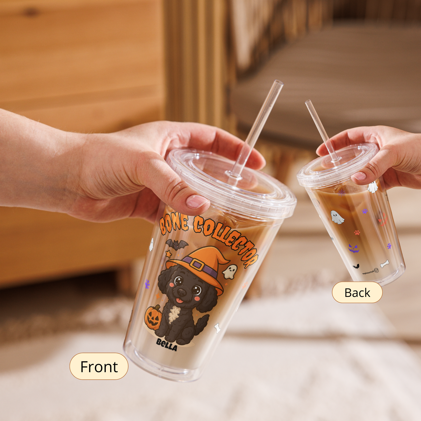 Custom Halloween Cartoon Pet Portrait Tumbler