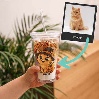 Custom Halloween Cartoon Pet Portrait Tumbler