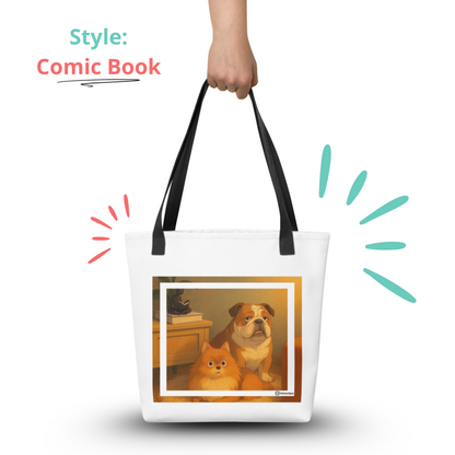 Personalized Pet Portrait Tote Bag