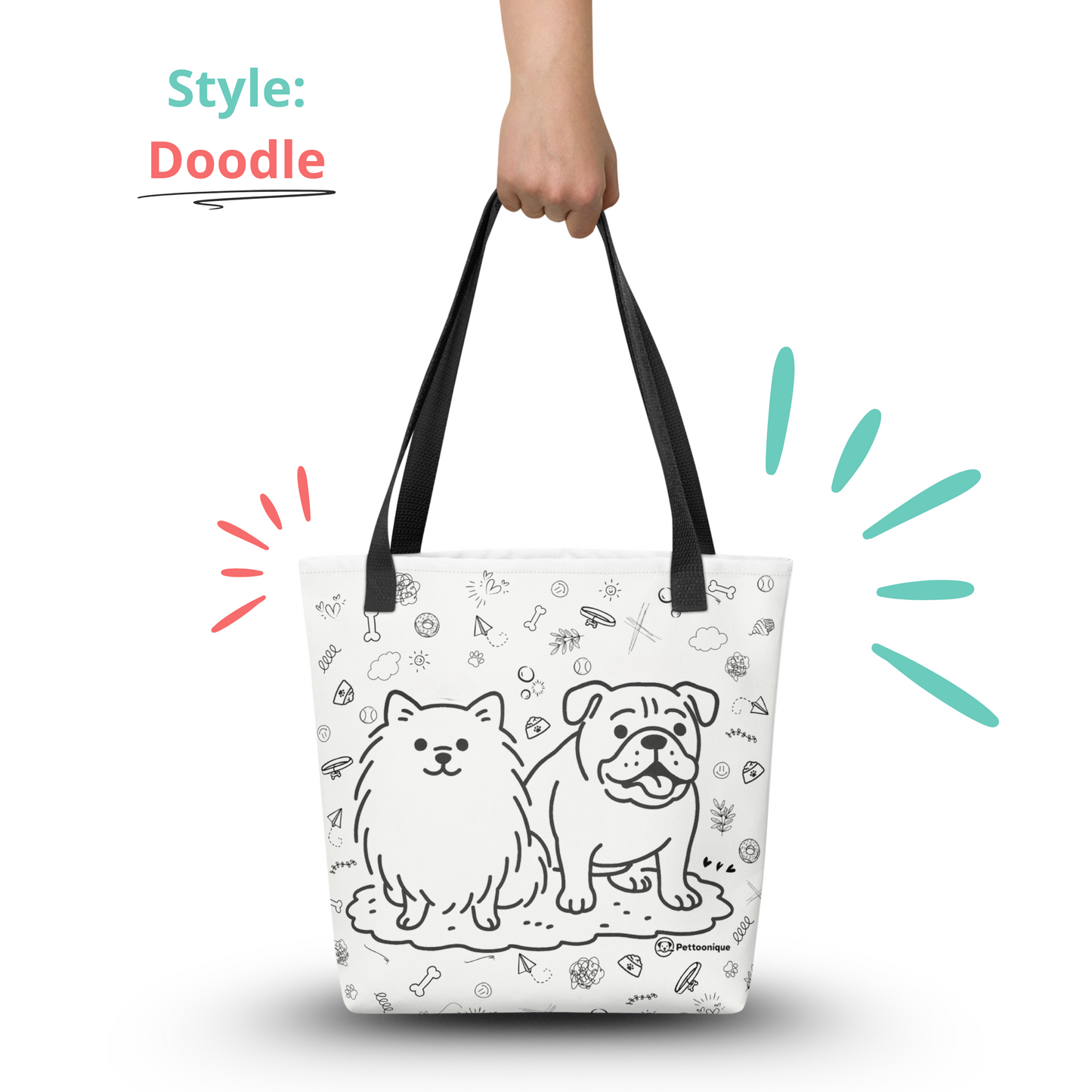 Personalized Pet Portrait Tote Bag
